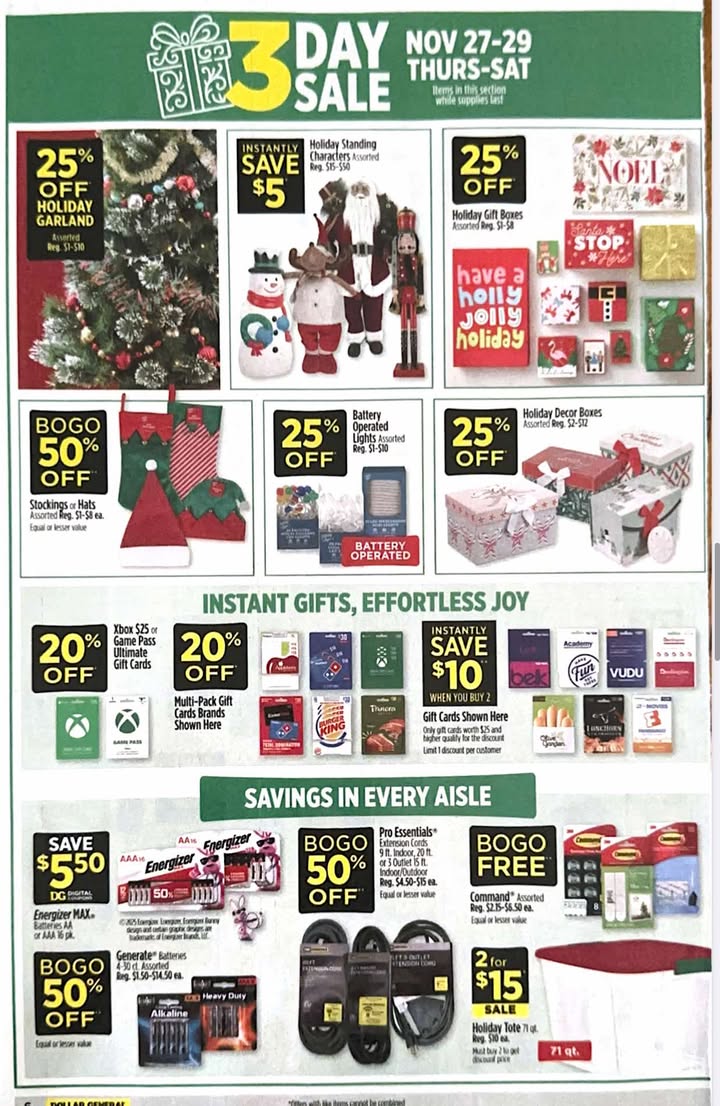 Dollar General Black Friday 2025 Ad