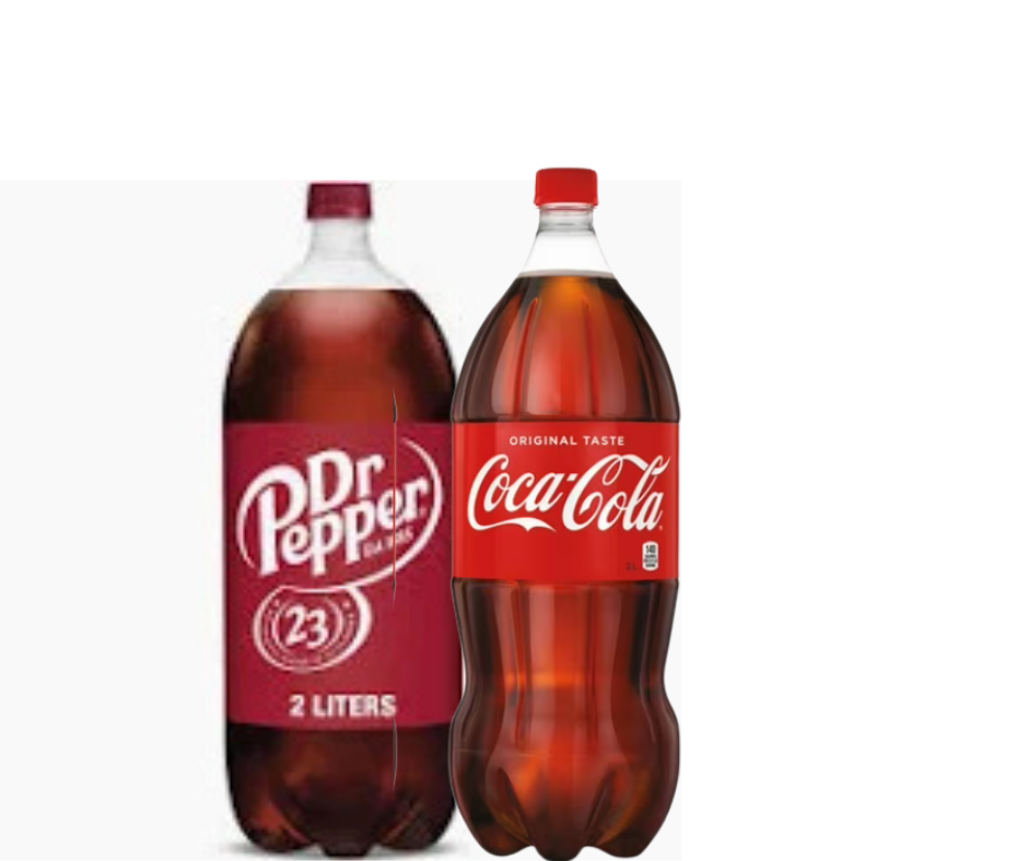 Coca-Cola or Dr Pepper 2-Liter Bottles