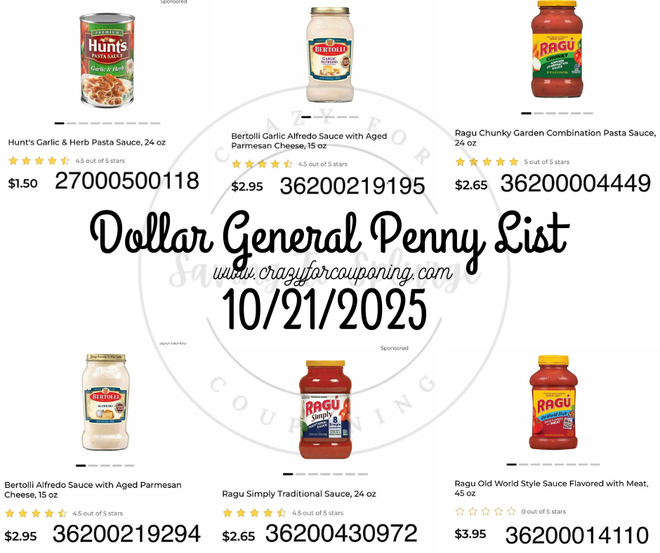Dollar General Penny List 10/21/2025