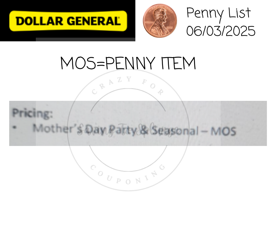 Dollar General Penny List Tuesday, June 3, 2025